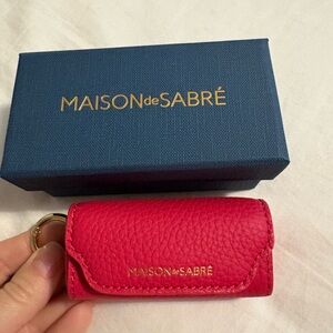 Maison de Sabre Pink Leather lipstick holder